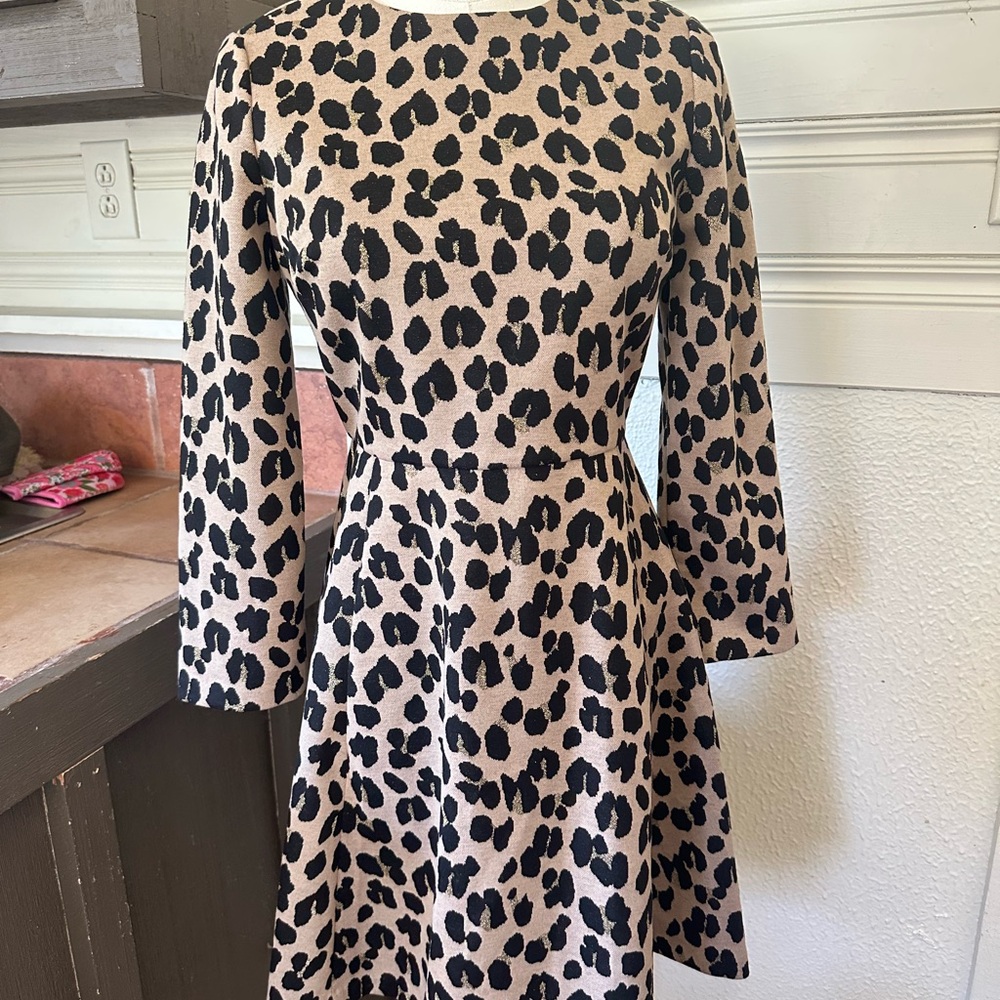 Leopard Print Long Sleeve Dress